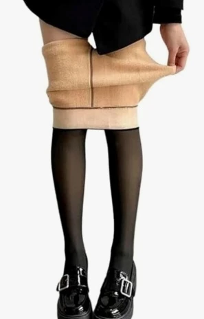 Meia Calça Térmica Translúcida Feminina Modeladora Inverno De Frio Lã Forrada Com Pelúcia Aveludada